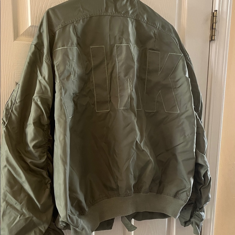 PINK Victoria's Secret Olive Bomber Jacket
